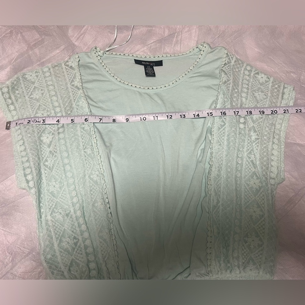 Mint Green Lace Top - Picture 5 of 7